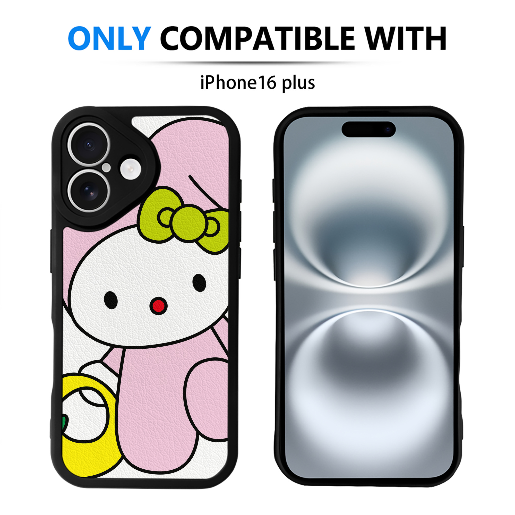 （画像用） Hello Kitty ハローキティ 【iPhone 16シリーズ対応】シリコンスマホケース（レザー調） 材質：シリコン